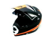 Casco Cross Mica Humo Negro-naranja Mate Grande