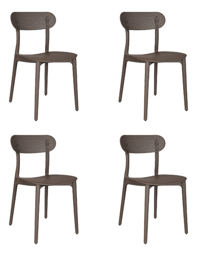 Silla De Comedor Terraza Cocina Aprilia Set X4 Plos - Gris