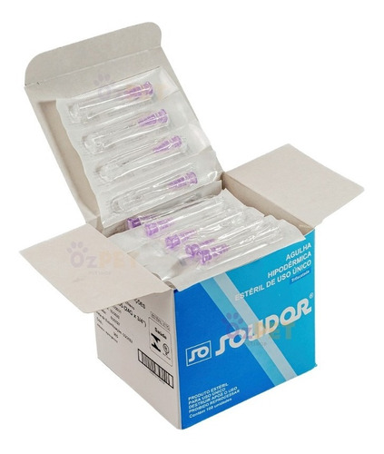 Agulha HiPodérmica 24g 20 X 0,55mm Roxa - Estética - 100un 