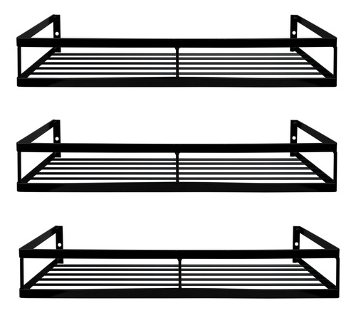 Kit 3 Suporte Prateleira Cozinha Banheiro Porta Shampoo