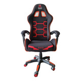 Silla Escritorio Gamer Diablo Racer Negro Con Rojo Cuota