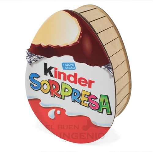 Caja Regalo Huevo Kinder Mdf Sorpresa Dulcero Día Del Niño