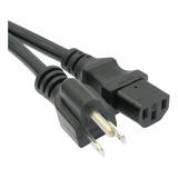 Cable De Poder Negro C13 Iec320 Nema 5-15p 14awg 125v 15a 