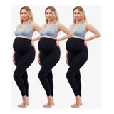 Kit 3 Pçs Calça Legging Gestante Maternidade Cos Sustentação