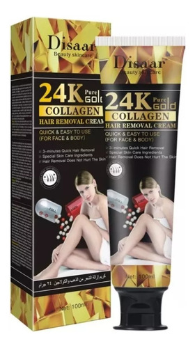 Crema Depilatoria Rostro Y Cuerpo Unisex 24k Colágeno