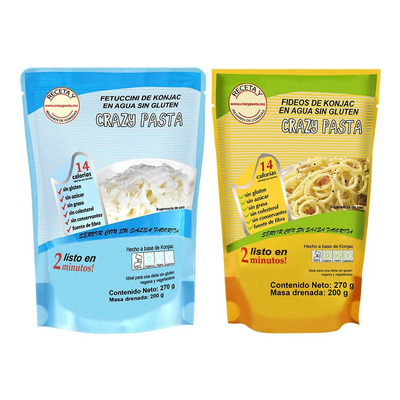 Fideos De Konjac (2 Piezas) Keto Sin Gluten Vegano Low Carb | MercadoLibre