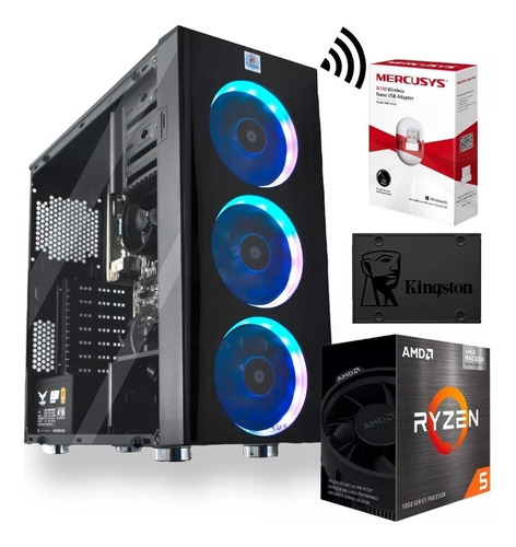 Pc Gamer Cpu Rgb Ryzen 5600g Ram 16 Gb Ddr4 1tb Radeon