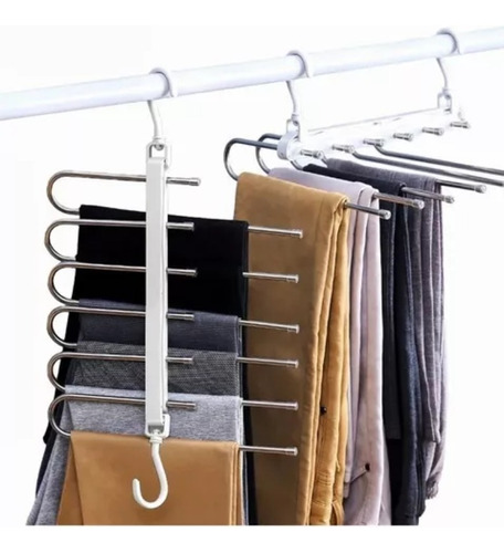 2pcs Gancho Pantalones Organizador Multiple Ahorra Espacio