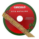 Fita Natalina Juta Lurex Presente Decoração 15mm 10 Metros