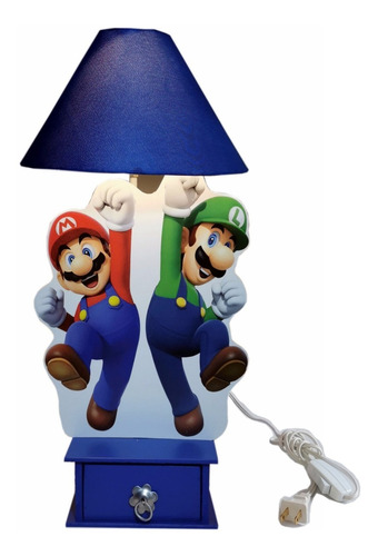 Lámpara De Buró Mario Bros Y Luilli Decoración De Cuartos