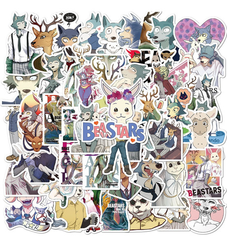 Beastars Anime Furro 50 Calcomanias Stickers Pvc Vs Agua