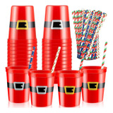 Juego De 24 Vasos De Plastico Para Fiestas De Navidad De 16 