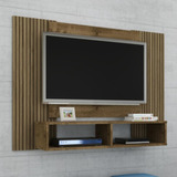 Painel Para Tv Bridge Com Detalhe Em Ripas Madeira