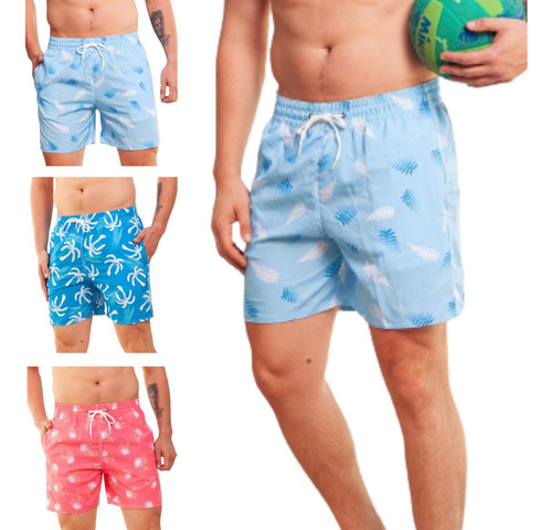 Kit 5 Bermuda Mauricinho Moda Praia Short Neymar Estampando