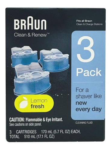 Cartucho De Limpeza Braun Clean Renew - 3 Unidades Em Caixa