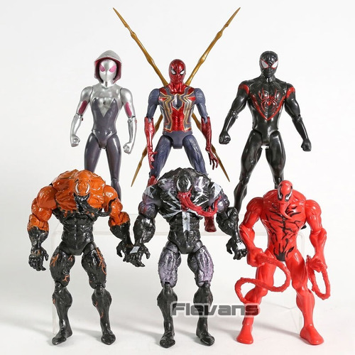 Acción De Pvc De Spiderman Venom Carnage Miles Morales Gwen