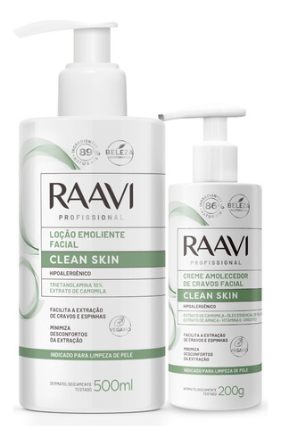Combo Amolece Cravos E Espinhas 2 Produtos Raavi Clean Skin