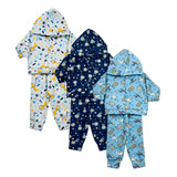 Kit 3 Conjuntos Inverno Soft Infantil Roupa Bebê Frio Menino