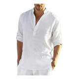 Playera Casual De Cuello Alto Para Hombre, Ropa Playa