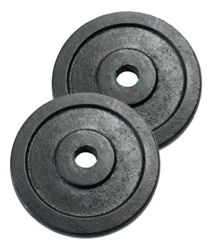 Par Discos 5 Kg 30mm Macizo Fundición Pesas Premium Gym Fit