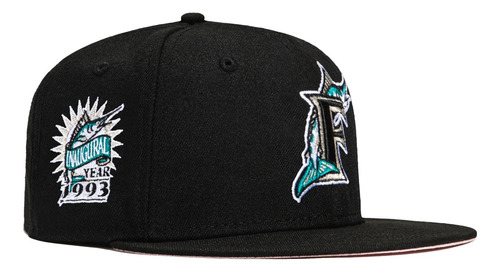 Gorra New Era Marlins Miami 59fifty Plana Pink Uv Satin