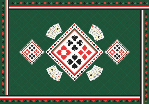 Toalha Mesa Felpuda Retangular Baralho Verde Poker Truco