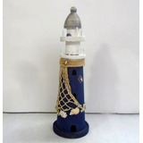 Farol Madera Estilo Mediterraneo, 32cms, Muy Lindo