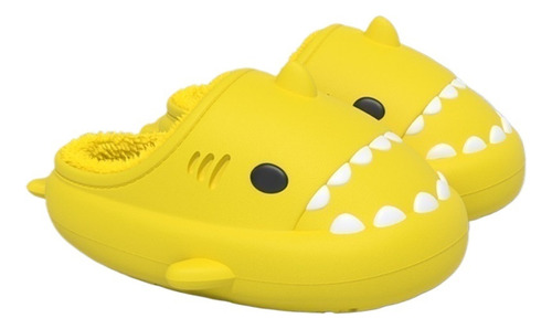 Chanclas De Algodón Tiburón Amarillo Para Niños Y Niñas