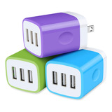 Adaptador De Cargador De Pared, Cubos Usb, Sicodo 3pack Univ