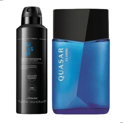 Kit Perfume Para Homem Quasar Classic - Deo Colonia 100ml + Antitranspirante Mesma Fragrancia