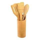 Set Por 4 Utensillos De Cocina  Cucharas De Madera Palo