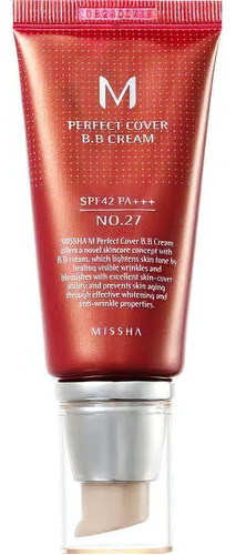 Crema Missha Perfect Cover B.b 27, Base Facial Coreana Tom 27, Color Beige Miel