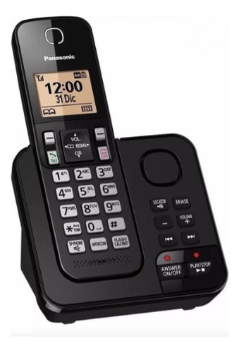 Teléfono Panasonic Kx-tgc360 Inalámbrico - Color Negro