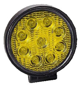 Faro Led Auxiliar 27w 9 Led Color Ambar 12/24v 4x4 Off Road