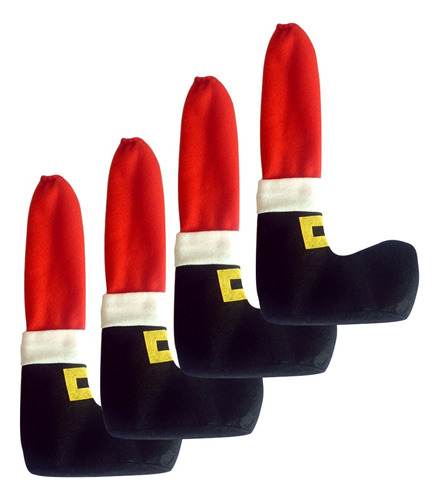 4 Piezas Set Elf Santa Silla Mesa Patas Cubre Navidad Mesa