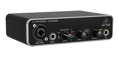 Interface Usb Para 1 Mic E 1 Instrumento 48v Behringer Umc22