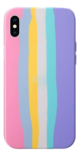 Capinha Capa Case Compatível Com iPhone Arco Iris Aveludada