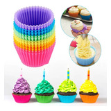 12 Moldes Para Cupcakes Magdalenas Muffins Silicona Hornear