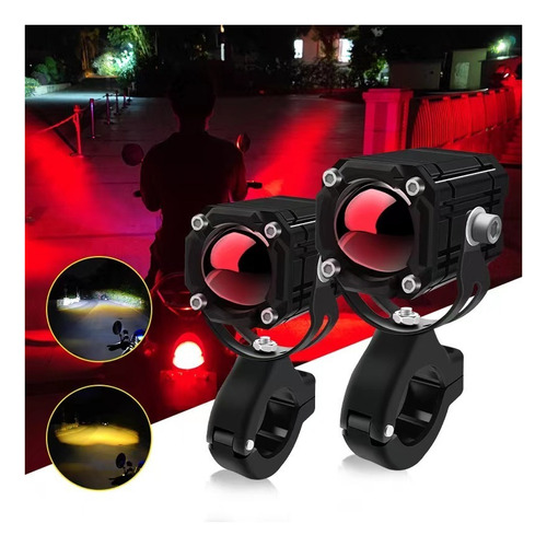 2pz Faros De Lupa Para Moto Antiniebla 4 Modos H4 H6 Ba20d