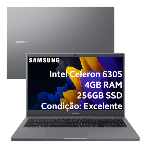 Notebook Samsung Book C 6305 4gb 256gb Ssd 15.6  - Chumbo