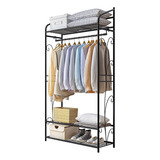 Wisfor Rack Percheros Metalicos Armable Organizador Ropa 