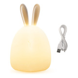 Velador Lampara Led Inalambrica Usb Luz De Noche Niños Color De La Estructura Blanco