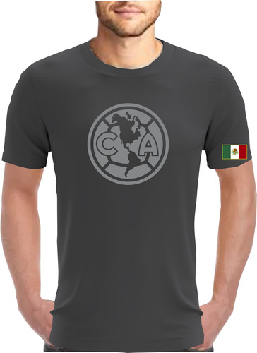 Playera Futbol Aguilas Del America Logo Plateado Soccer