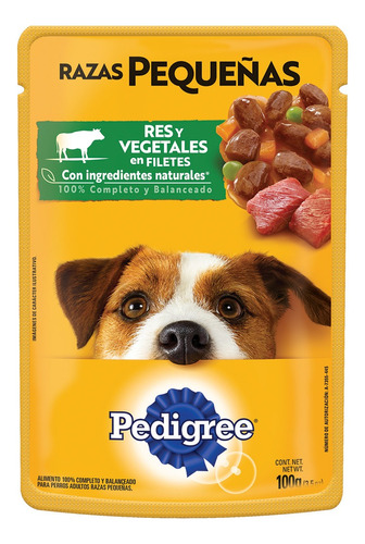 Sobres Pedigree 24 Unidades Perro Adulto Res Y Vegetales 100g Cada Uno