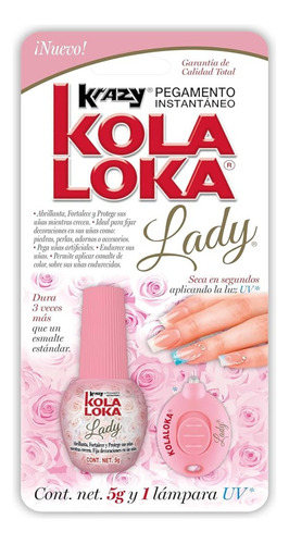 Kola Loka Lady Pegamento Instantáneo Uñas Con Aplicador Uv