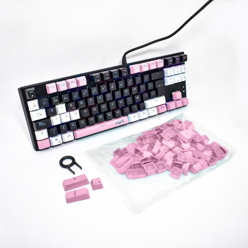 Teclado Tkl 80% Z88 Custom Glow Up Y Set De Keycaps 7 Colore