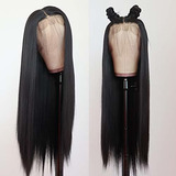 Pelucas - Tabeway Lace Front Wigs Black Straight Color Natur