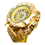 Relógio  Venon Hybrid Skeleton Dourado Com Caixa Premium