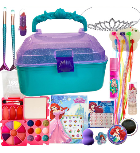 Kit Maquiagem Infantil Maleta Sereia Brilhante Natal Menina