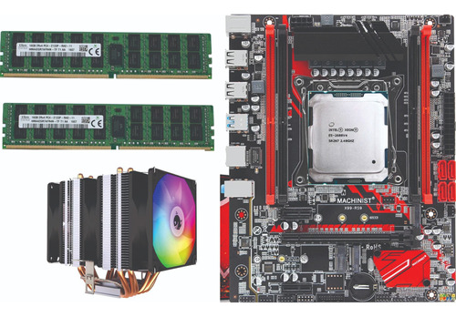 Kit Placa Rs9 + Xeon 2680 V4 + 32gb + Cooler De 3fans + Gpu